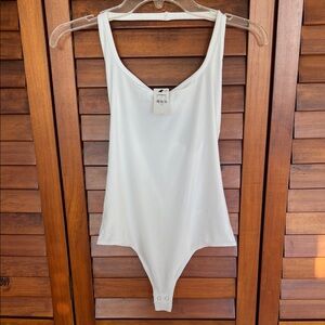 Ribbed Fitted Halter Scoop Neck Bodysuit
